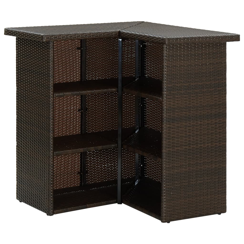 Ensemble de bar 4 pcs Résine tressée Marron