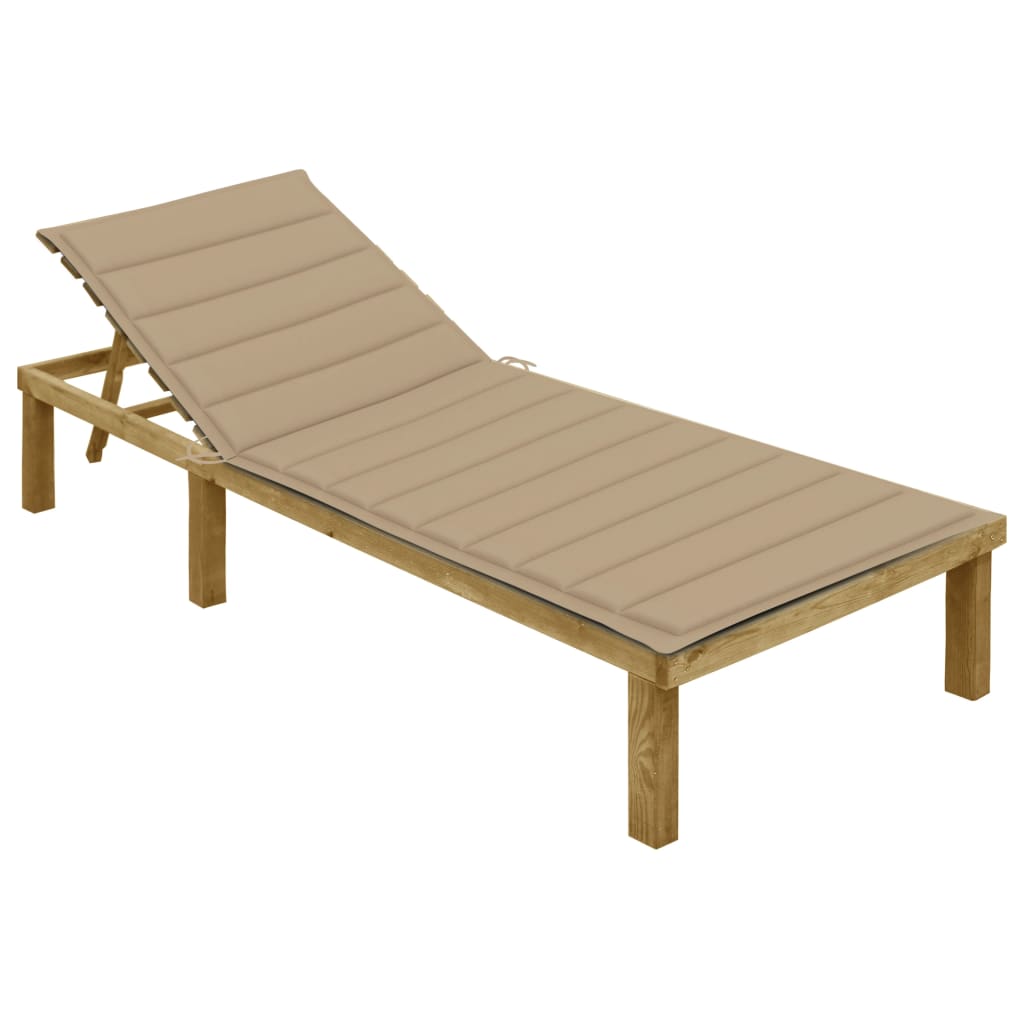 Chaise longue beige tia