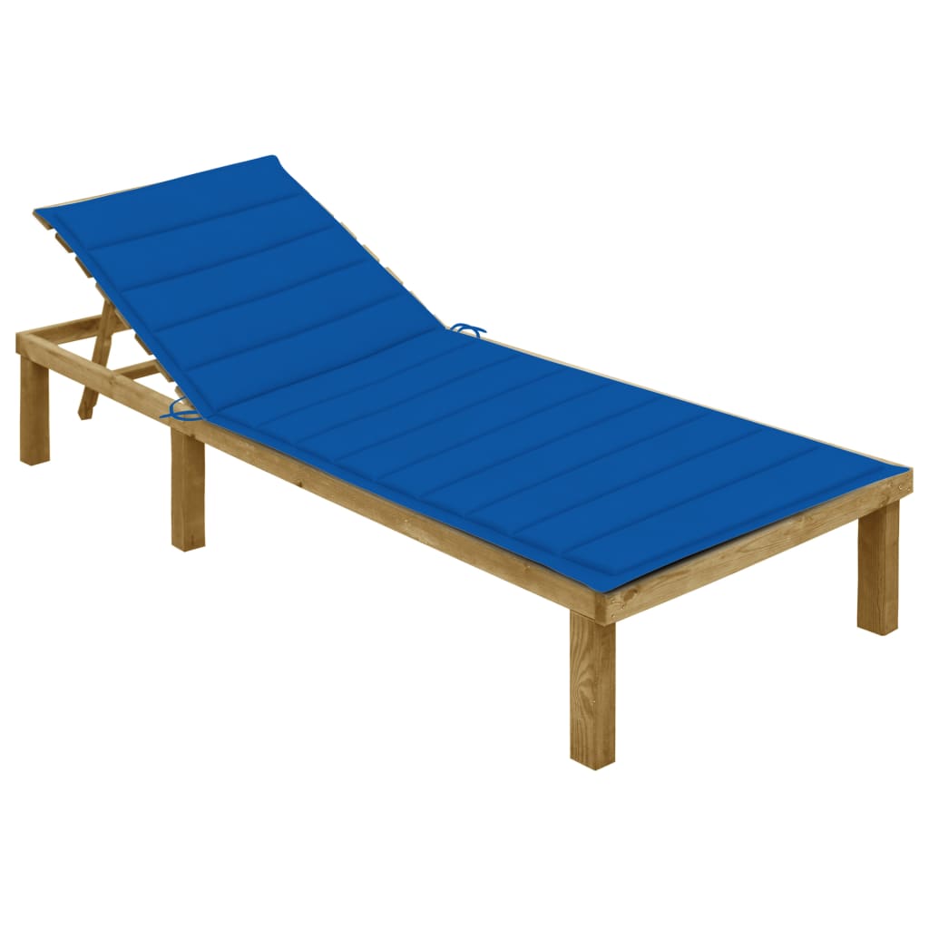 Chaise longue bleu royal tia