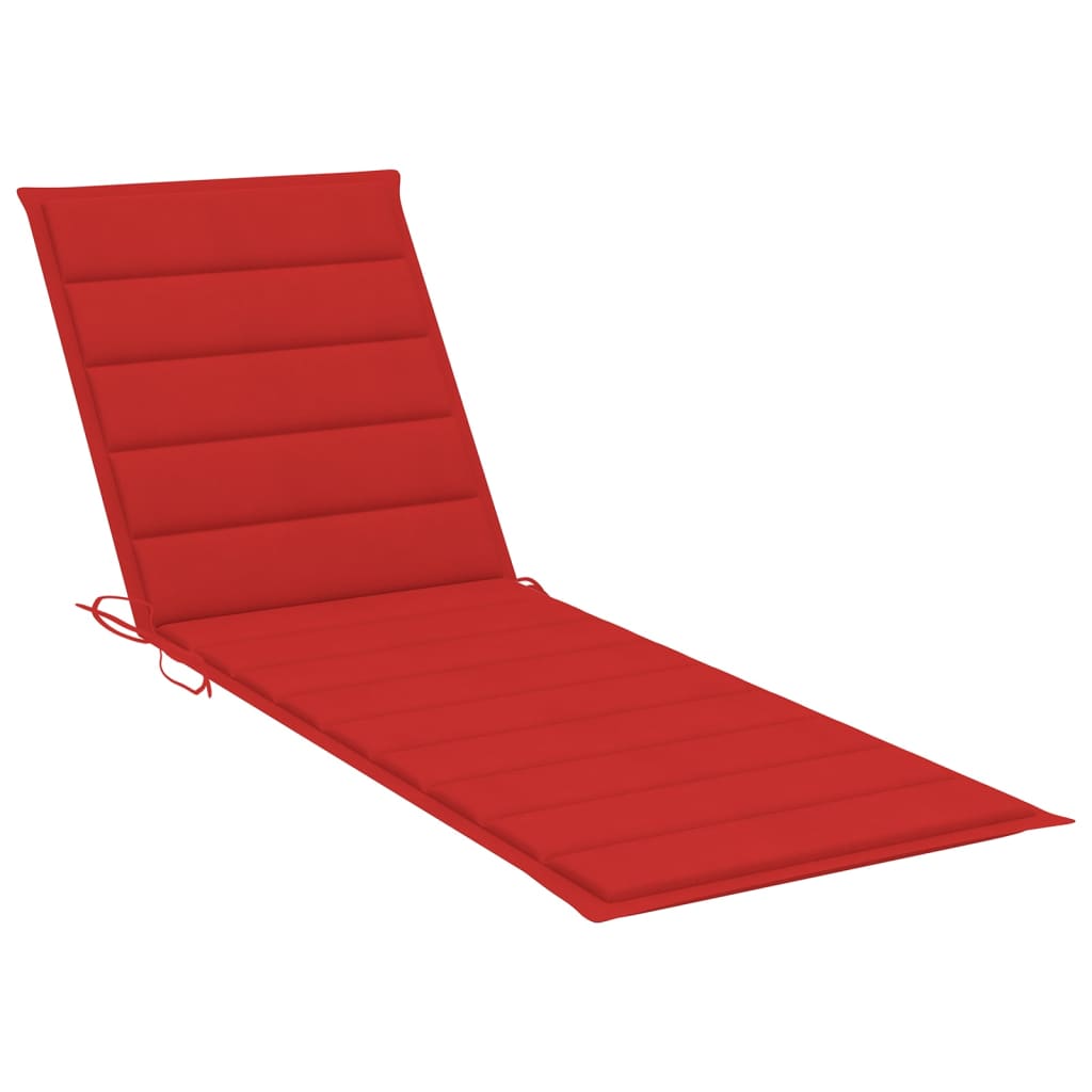 Chaise longue de jardin avec table rouge tia
