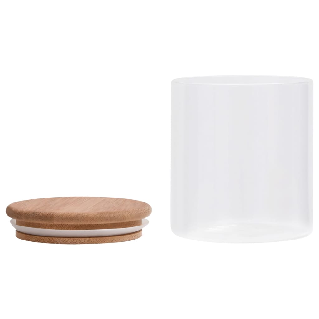 Pots de conservation en verre couvercle et bambou 6 pcs
