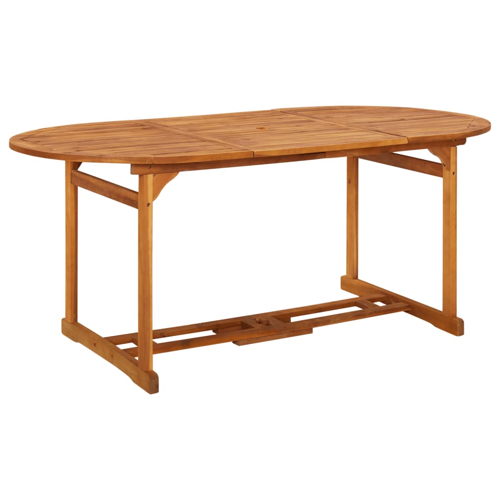 Table à dîner de jardin en bois d'acacia