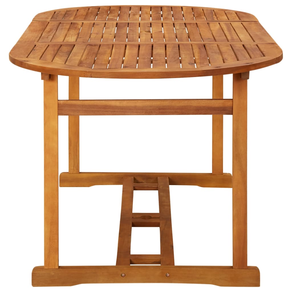 Table à dîner de jardin en bois d'acacia
