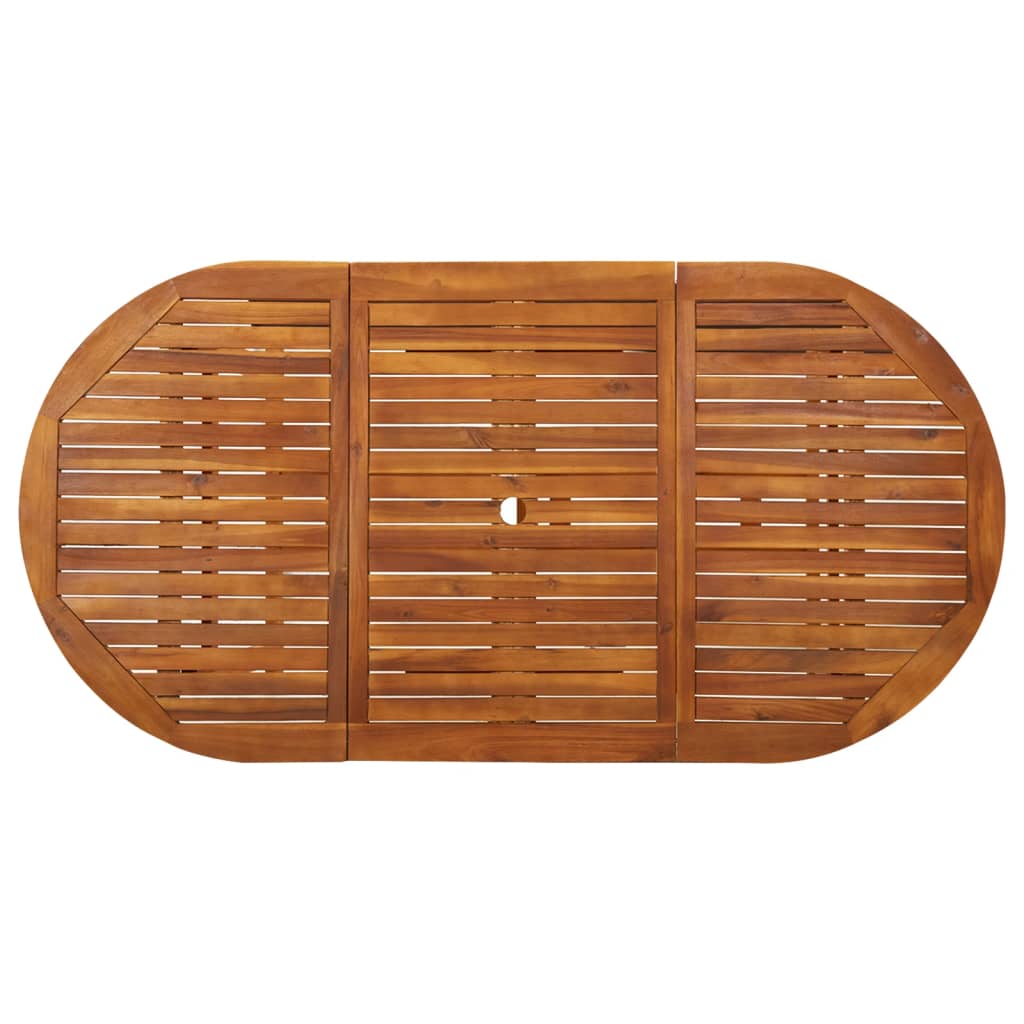 Table à dîner de jardin en bois d'acacia
