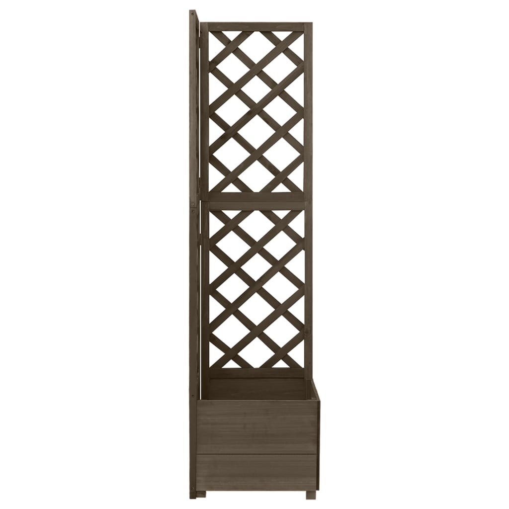 Jardinière d'angle en treillis Gris en Bois de sapin