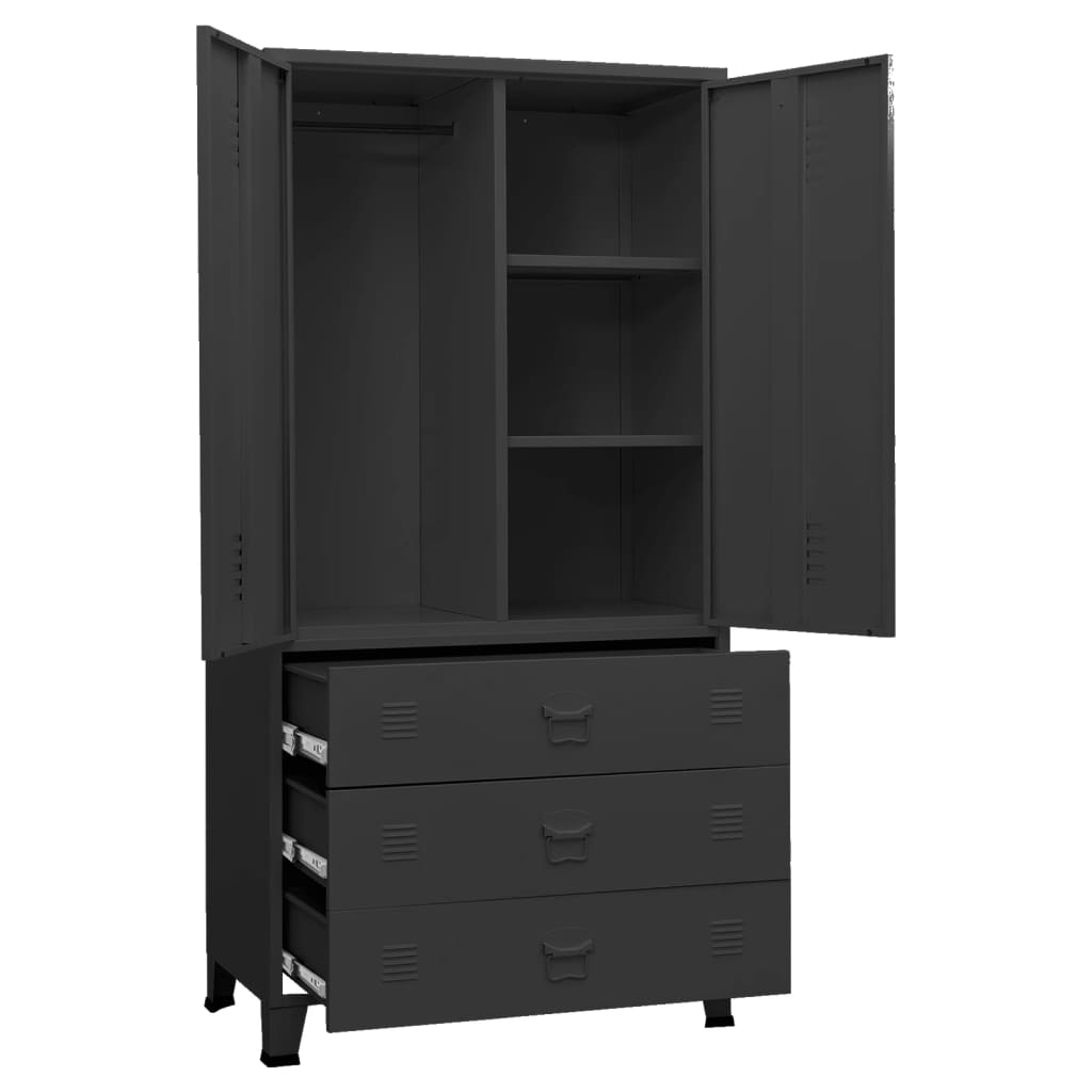 Armoire Noir Métal retro