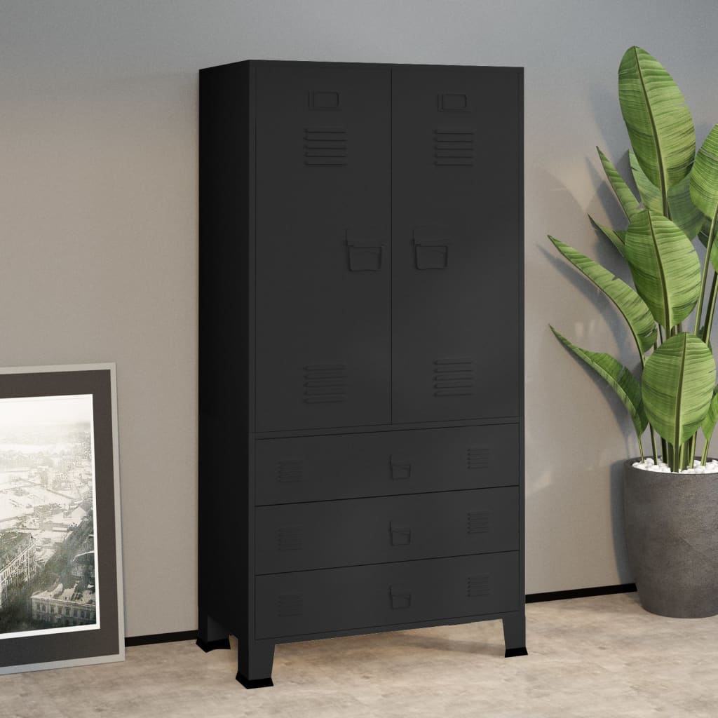 Armoire Noir Métal retro