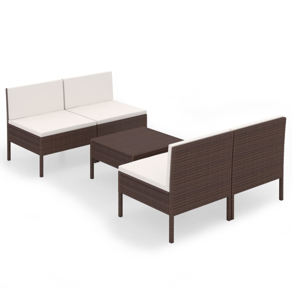Ensemble 5 pcs marron rattan