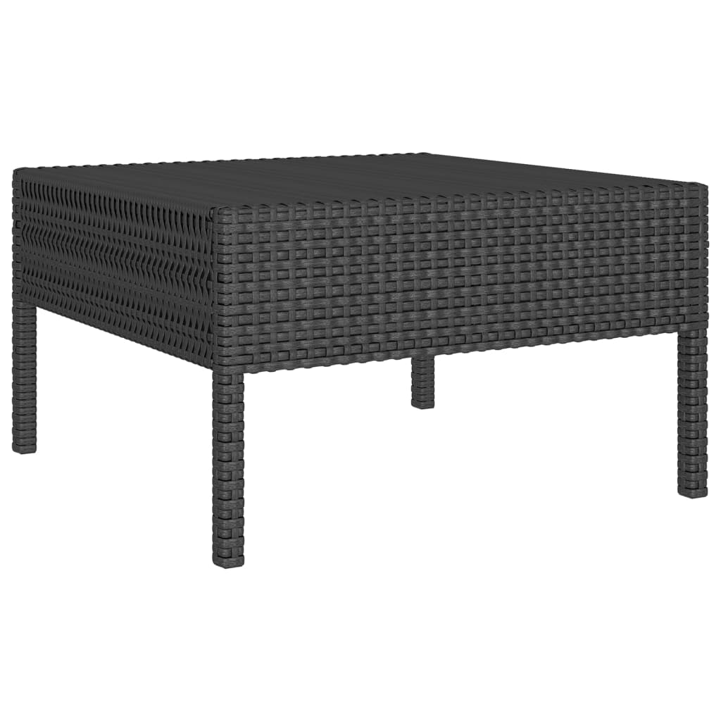 Salon de jardin 6 pcs résine tressée noir