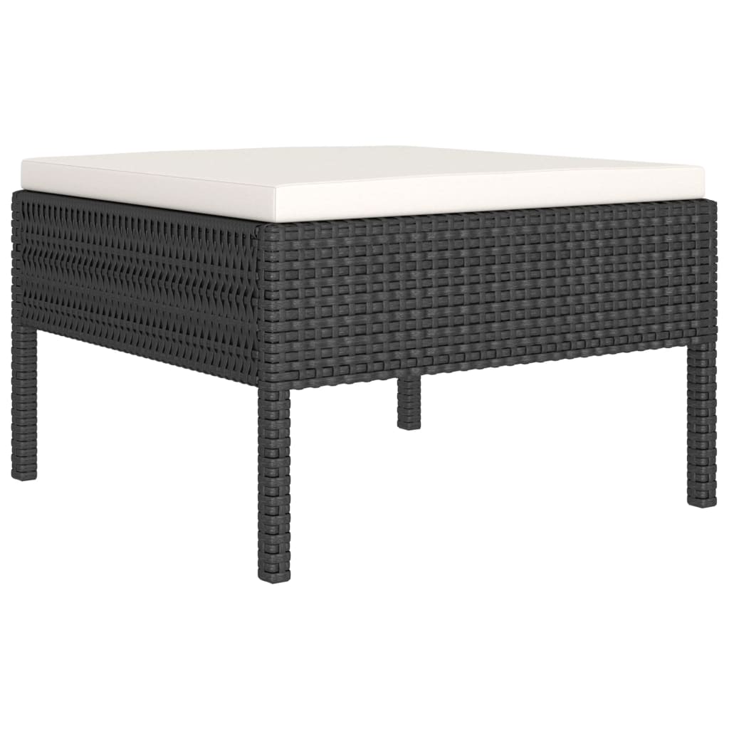 Salon de jardin 6 pcs résine tressée noir