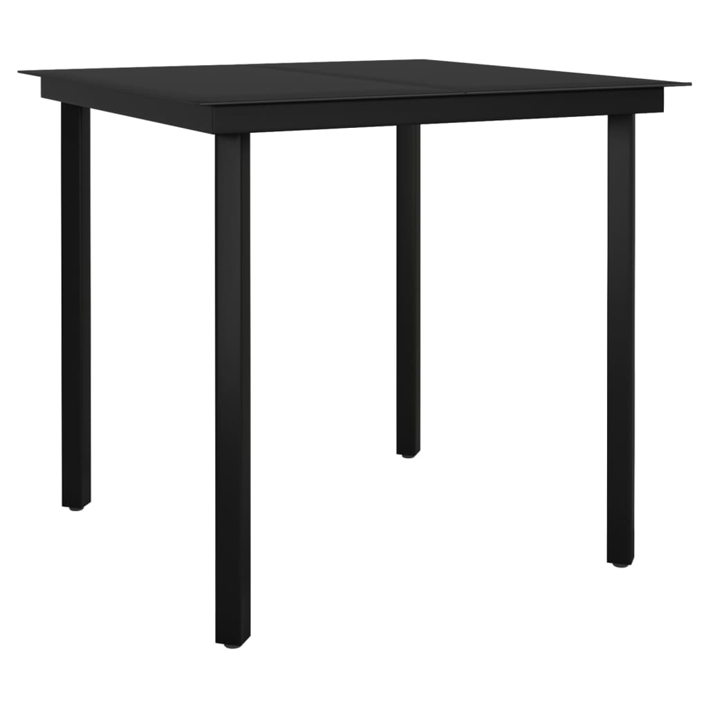 Ensemble à manger de jardin 5 pcs Noir Rotin PVC