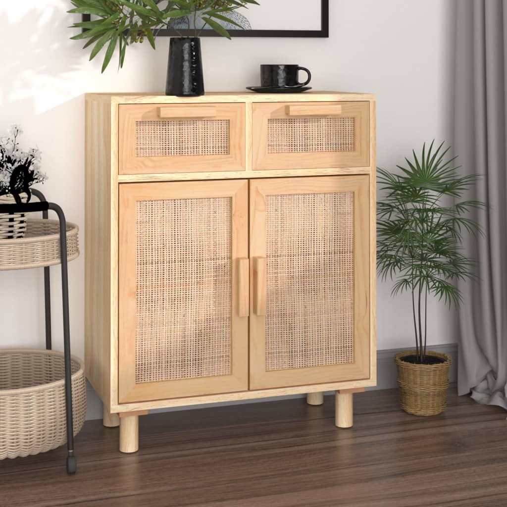 Buffet Marron en rotin naturel