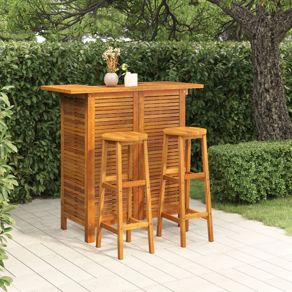 Ensemble de bar 3 pcs Bois d'acacia
