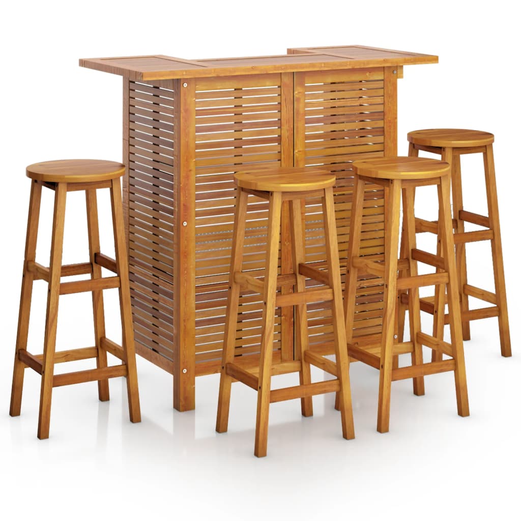 Ensemble de bar 5 pcs Bois d'acacia