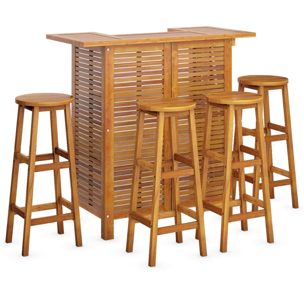 Ensemble de bar 5 pcs Bois d'acacia