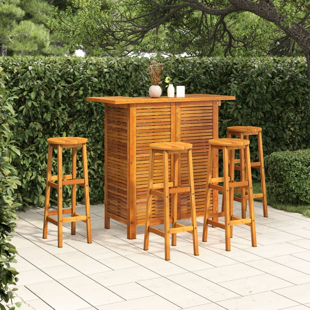 Ensemble de bar 5 pcs Bois d'acacia
