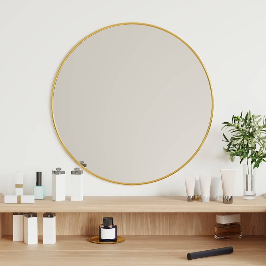 Miroir mural Doré Rond