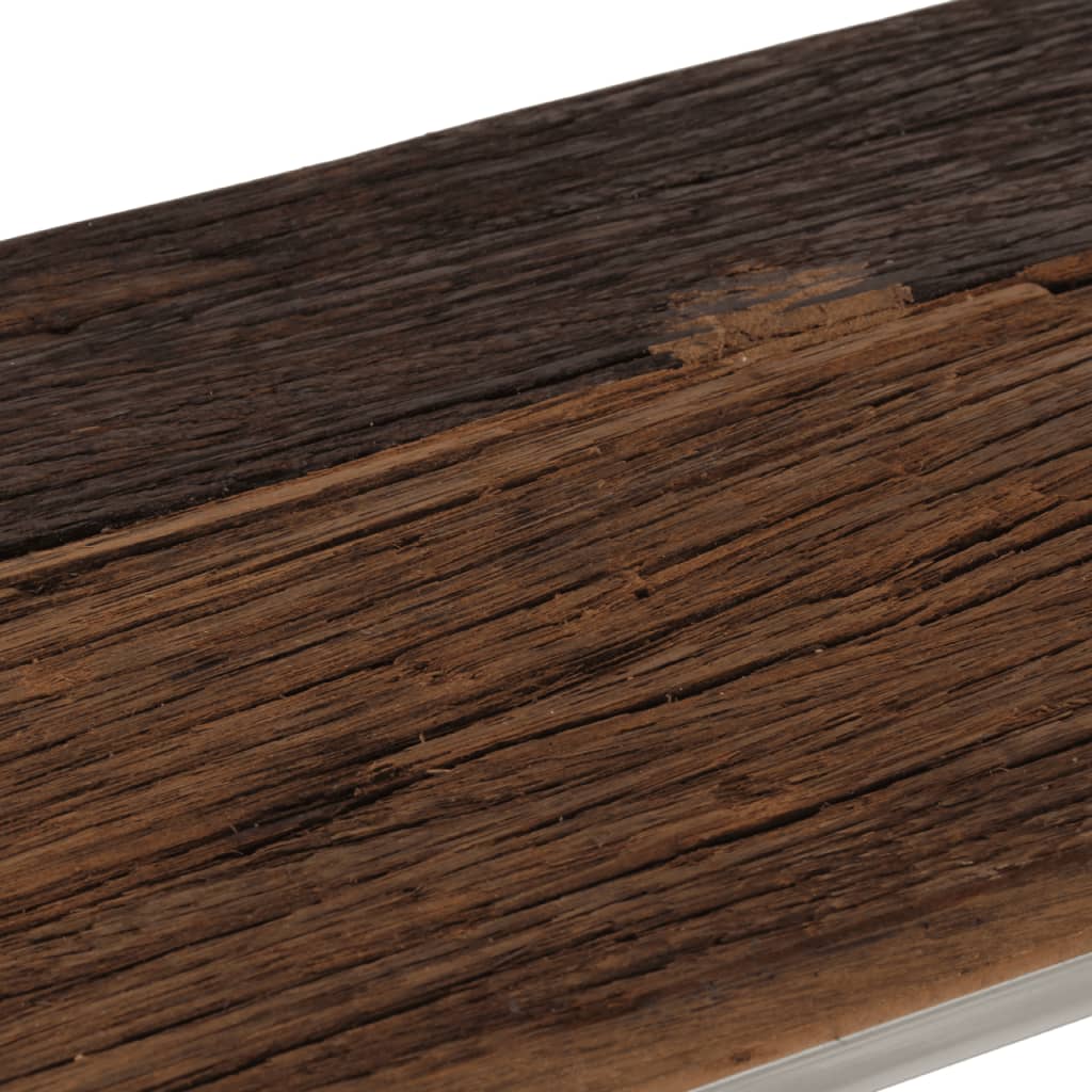 Table console argenté et bois de mélèze
