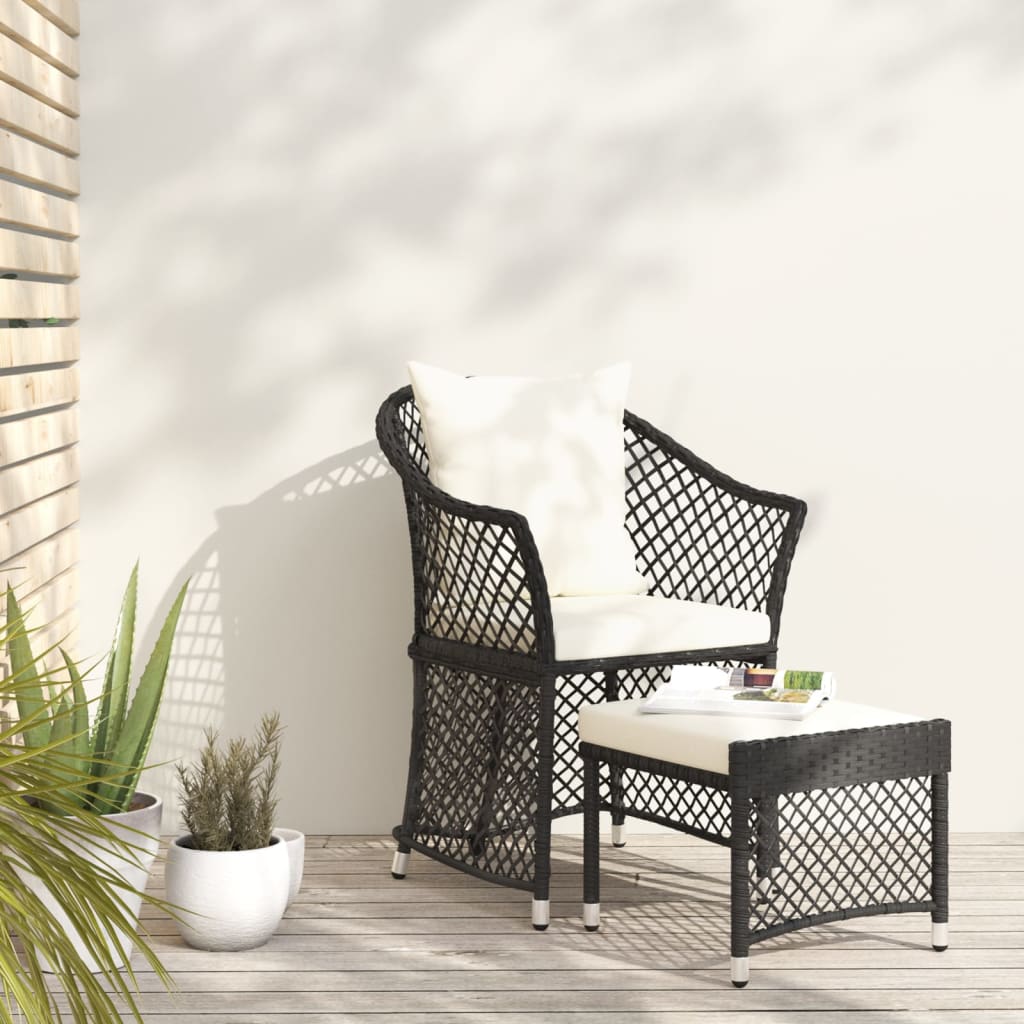 fauteuil Noir tressée