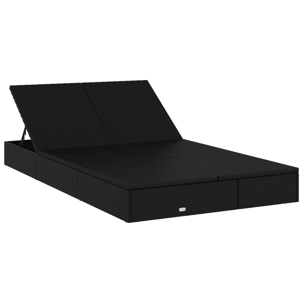 Chaise longue noir résine tressée