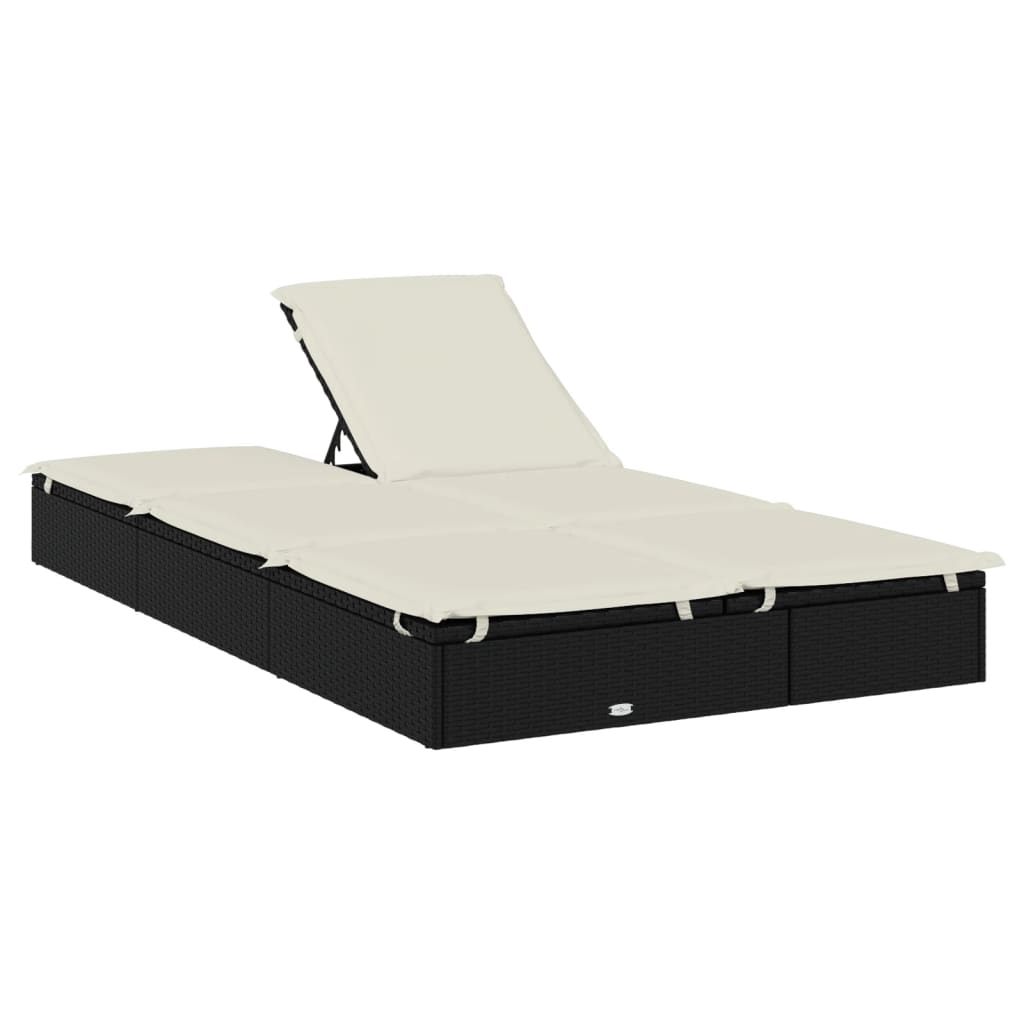 Chaise longue noir résine tressée