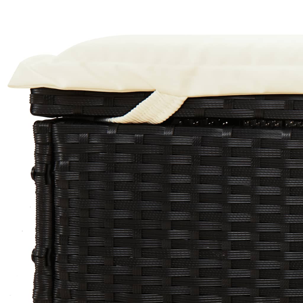 Chaise longue noir résine tressée