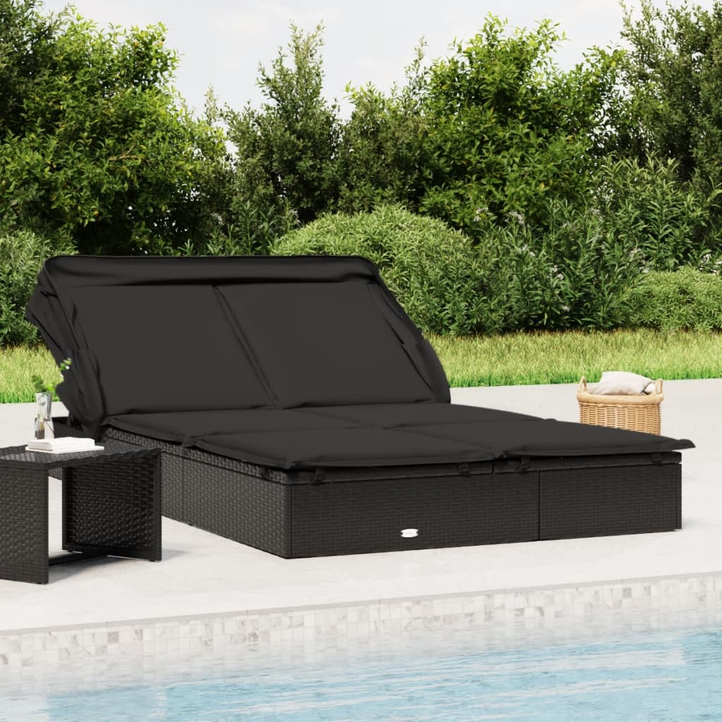 Chaise longue double noir