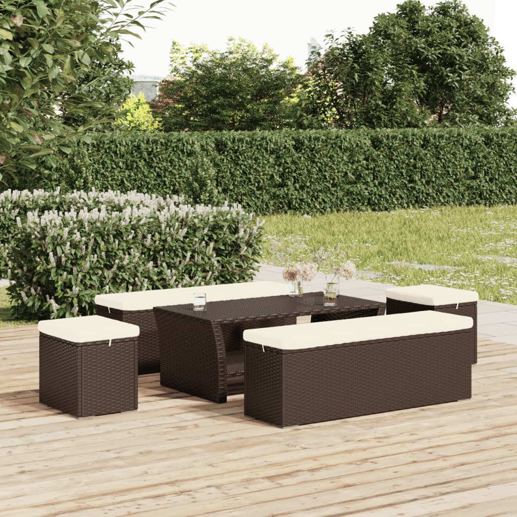 Banc marron rattan