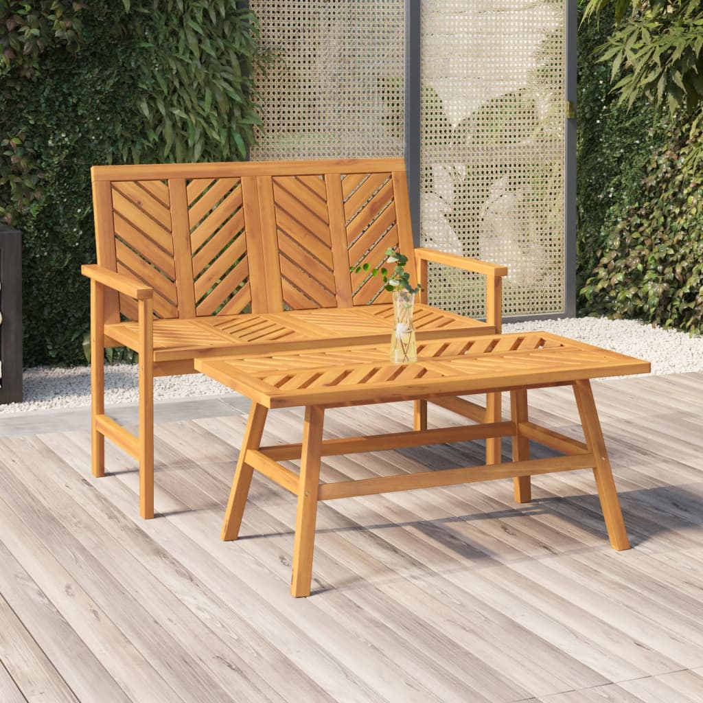 Ensemble de salon de jardin en bois d'acacia