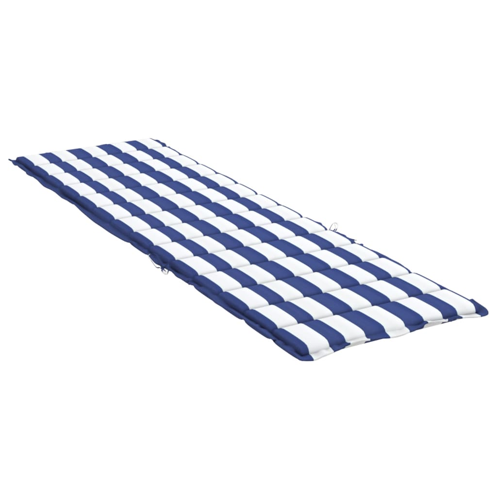 Coussin de chaise longue rayures bleues/blanches oxford