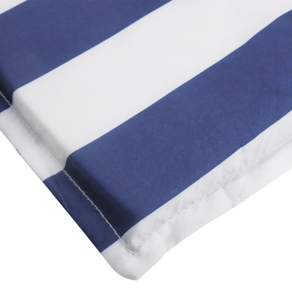 Coussin de chaise longue rayures bleues/blanches oxford