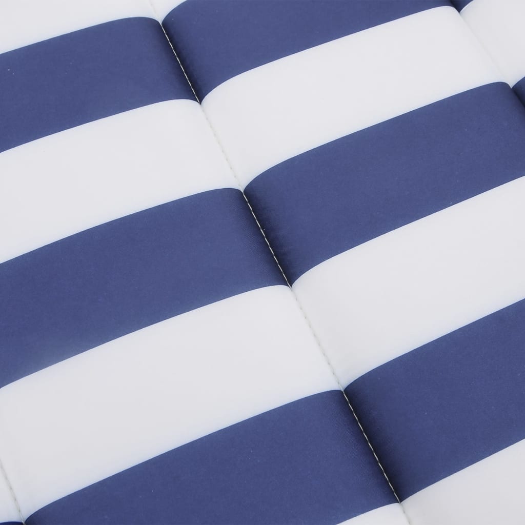 Coussin de chaise longue rayures bleues/blanches oxford