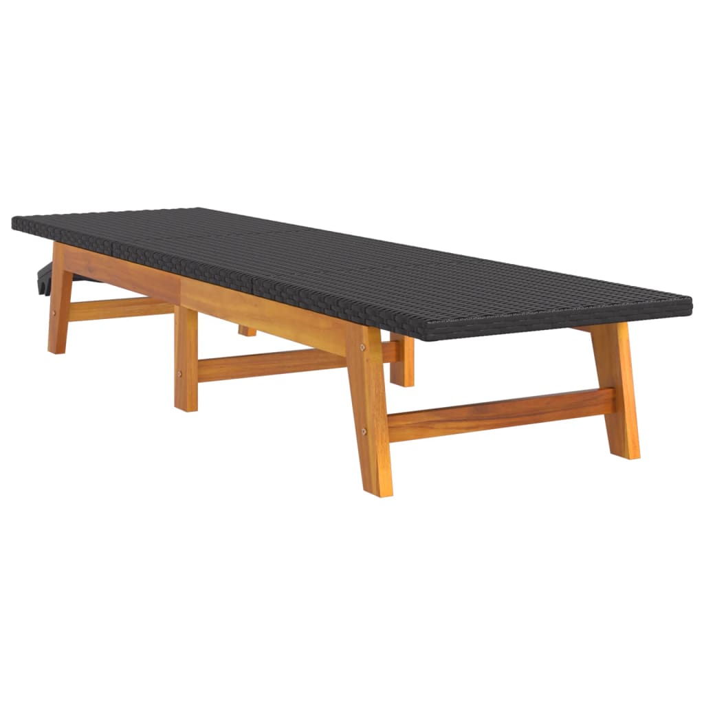 Chaises longues de 2 en noir/marron