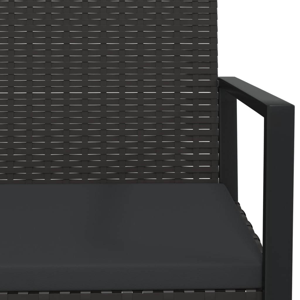 Banc de jardin noir en résine tressée