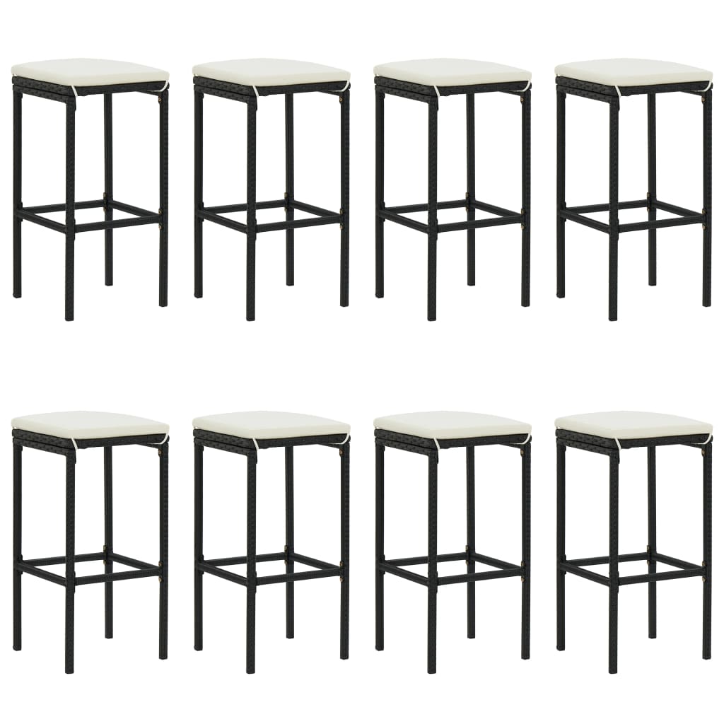 Ensemble 9 noir rattan