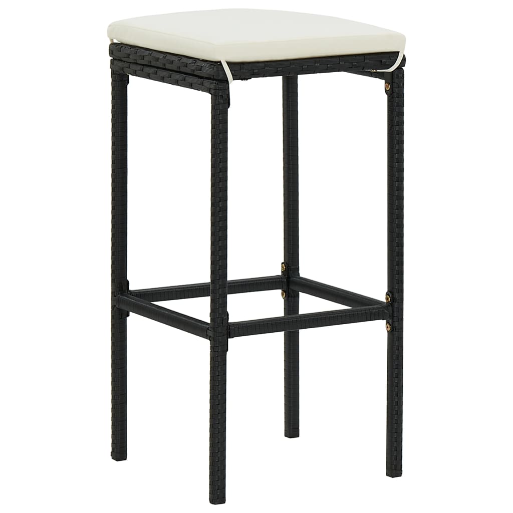 Ensemble 9 noir rattan