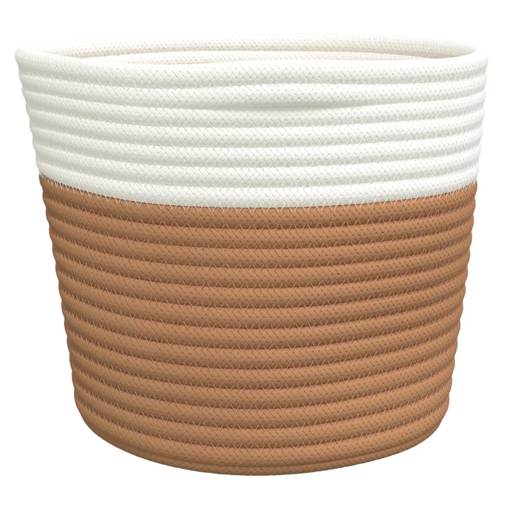 Paniers de rangement 2 pcs marron et blanc