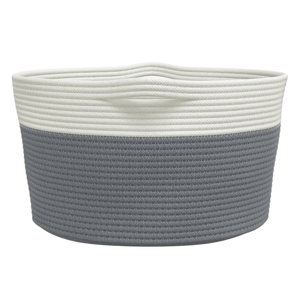 Panier de rangement gris et blanc