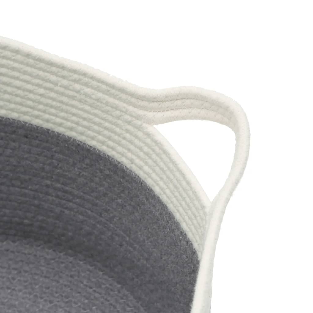 Panier de rangement gris et blanc