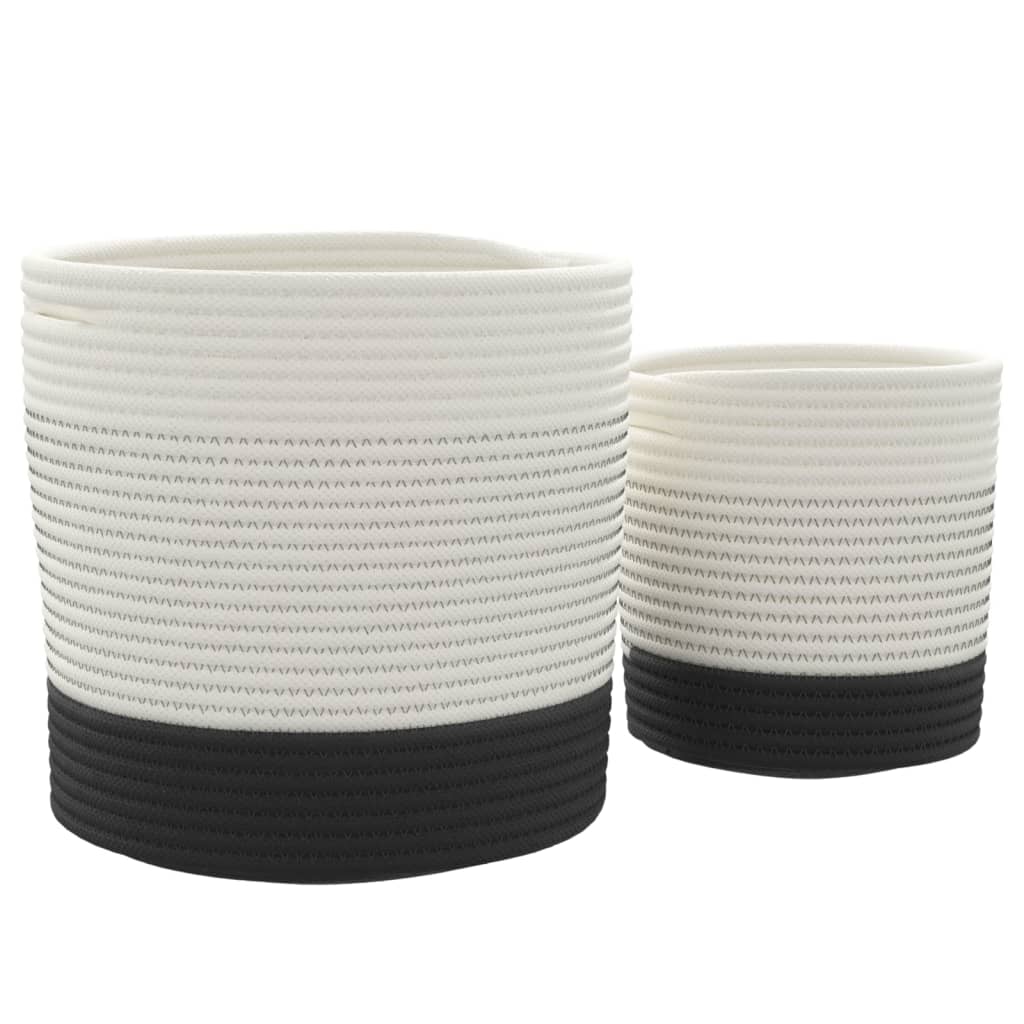 Paniers de rangement 2 pcs blanc et noir