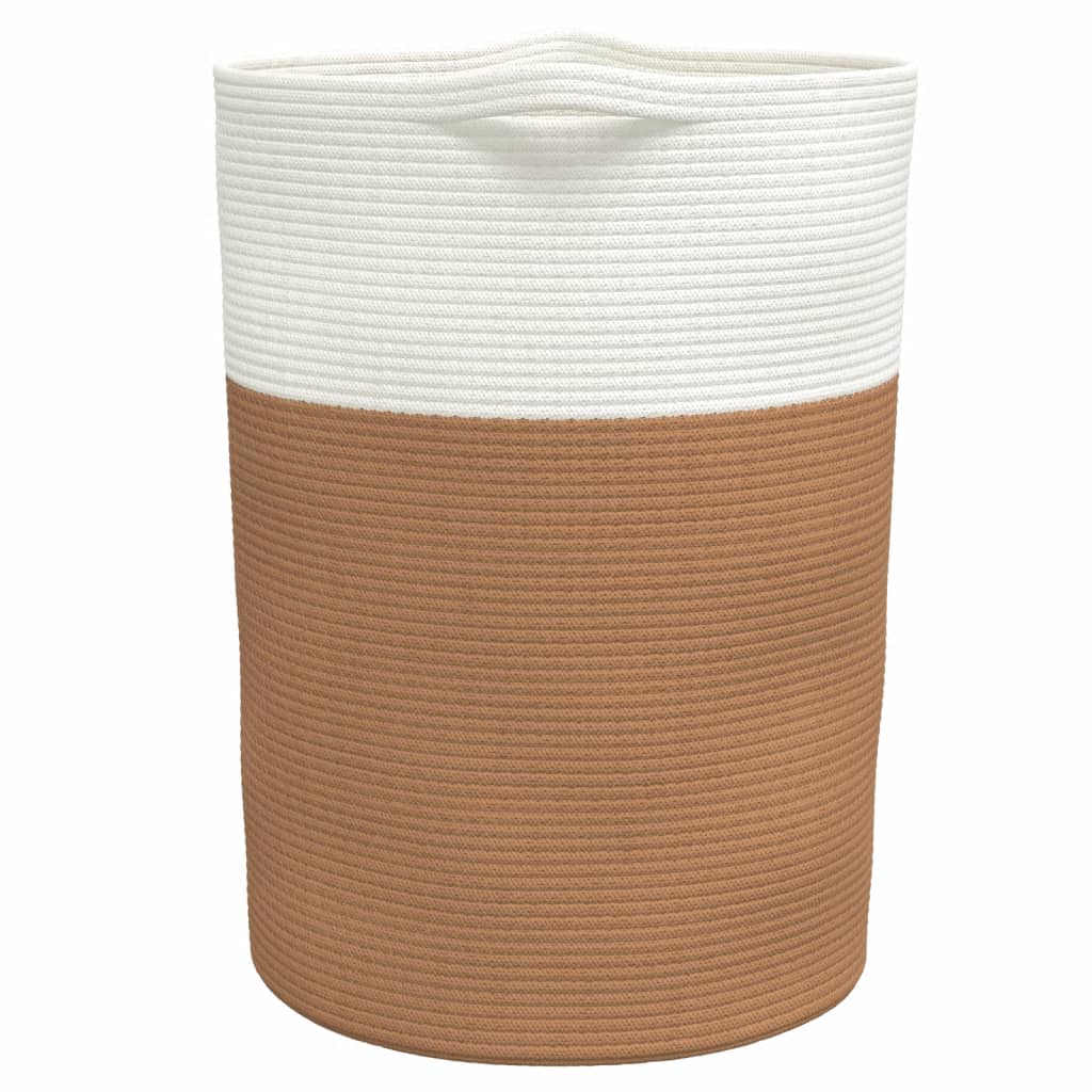 Panier de rangement marron et blanc