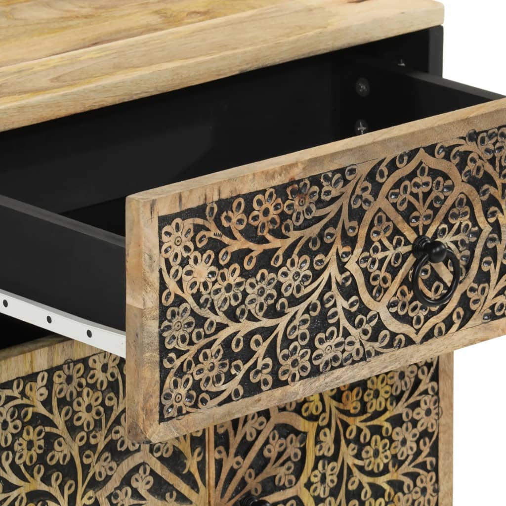 Table de chevet en bois de manguier massif