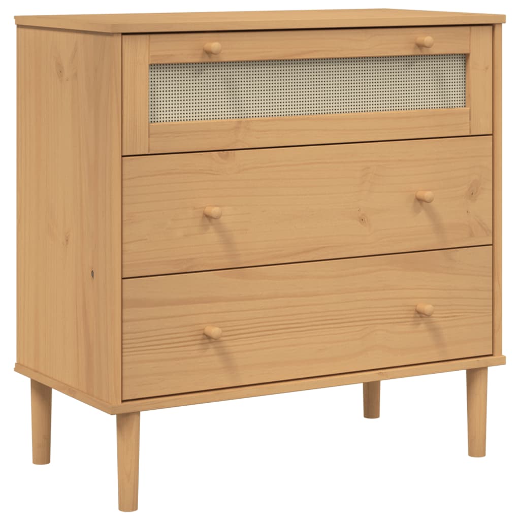 Commode aspect de rotin marron