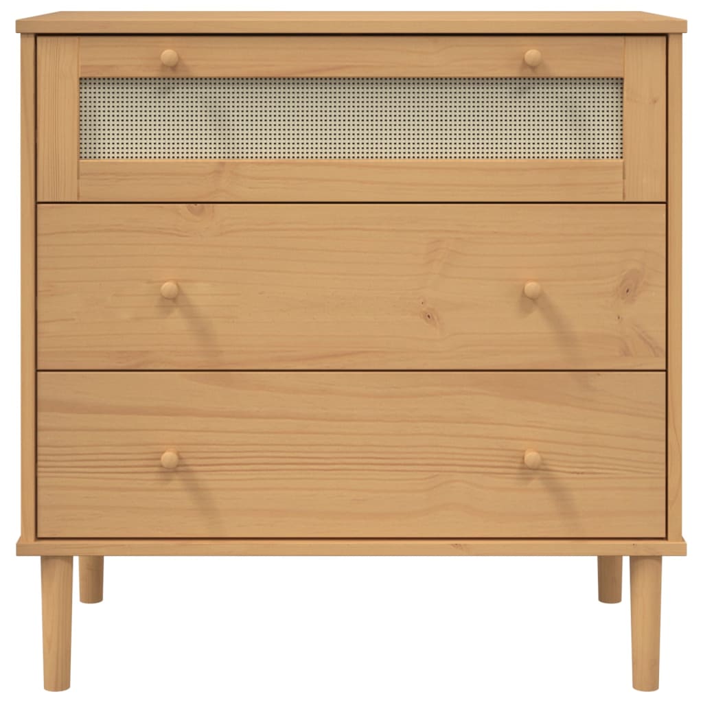 Commode aspect de rotin marron