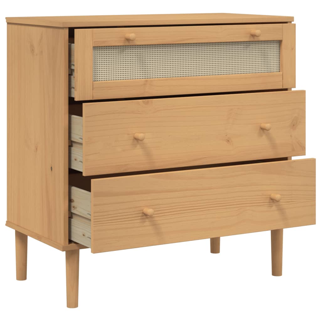 Commode aspect de rotin marron