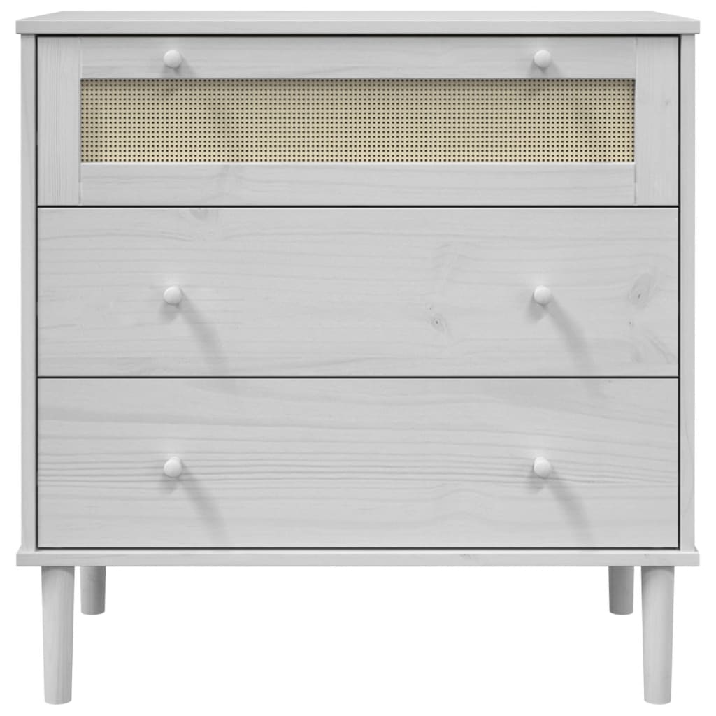 Commode aspect de rotin blanc