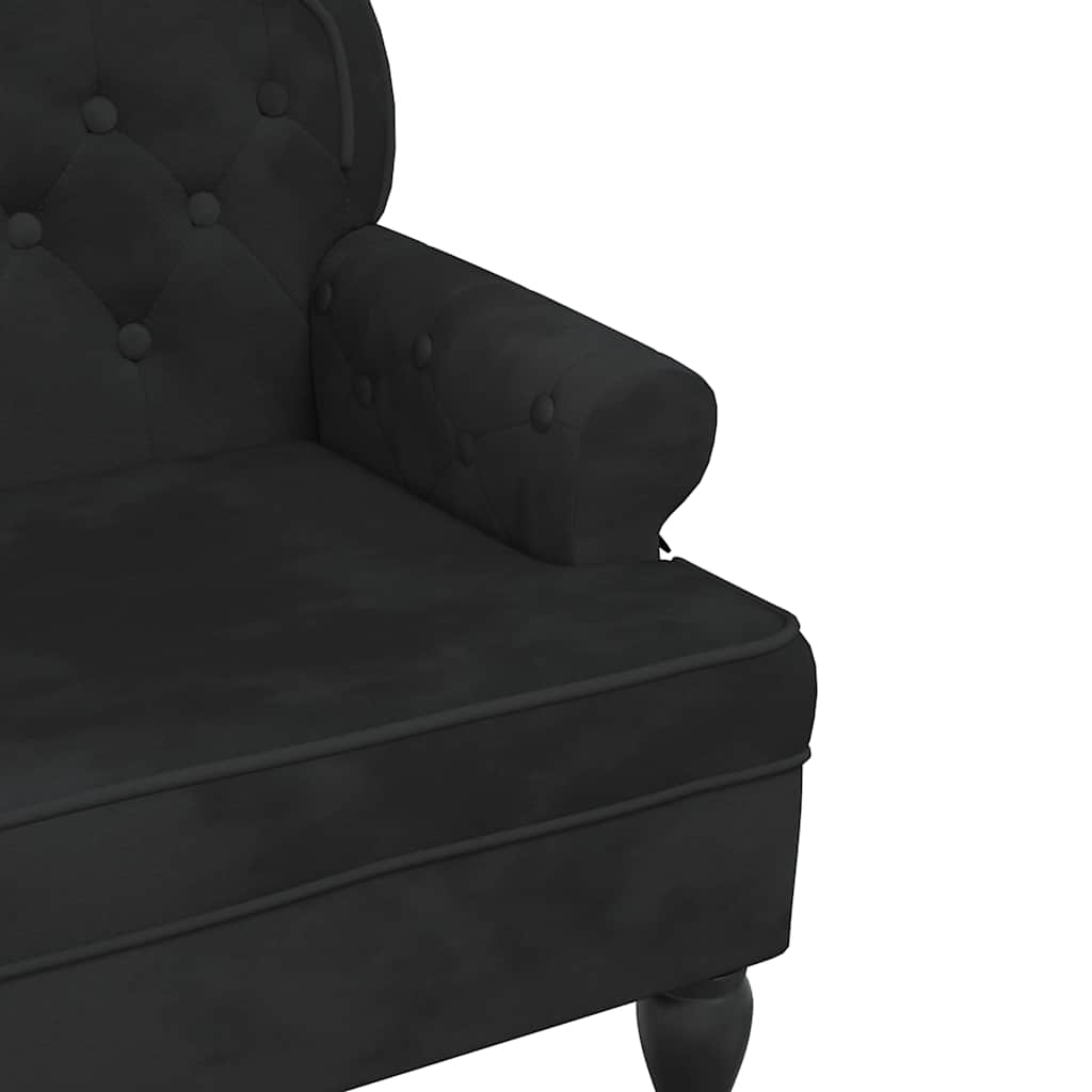 Banc baroque avec dossier noir en velours