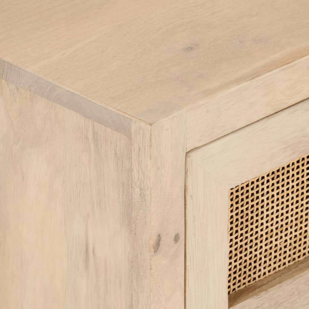 Table de chevet en bois de manguier et doré