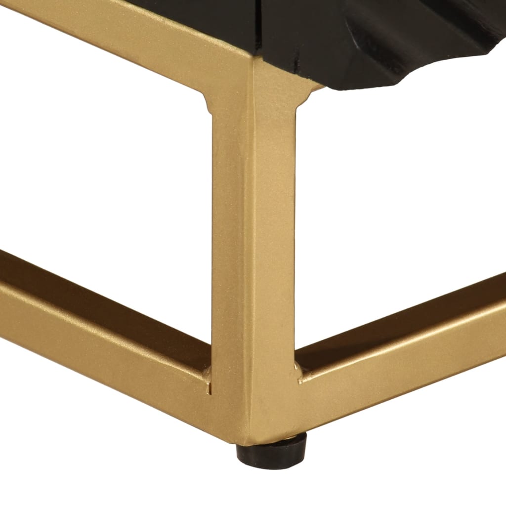 Meuble TV noir en bois de manguier et acier