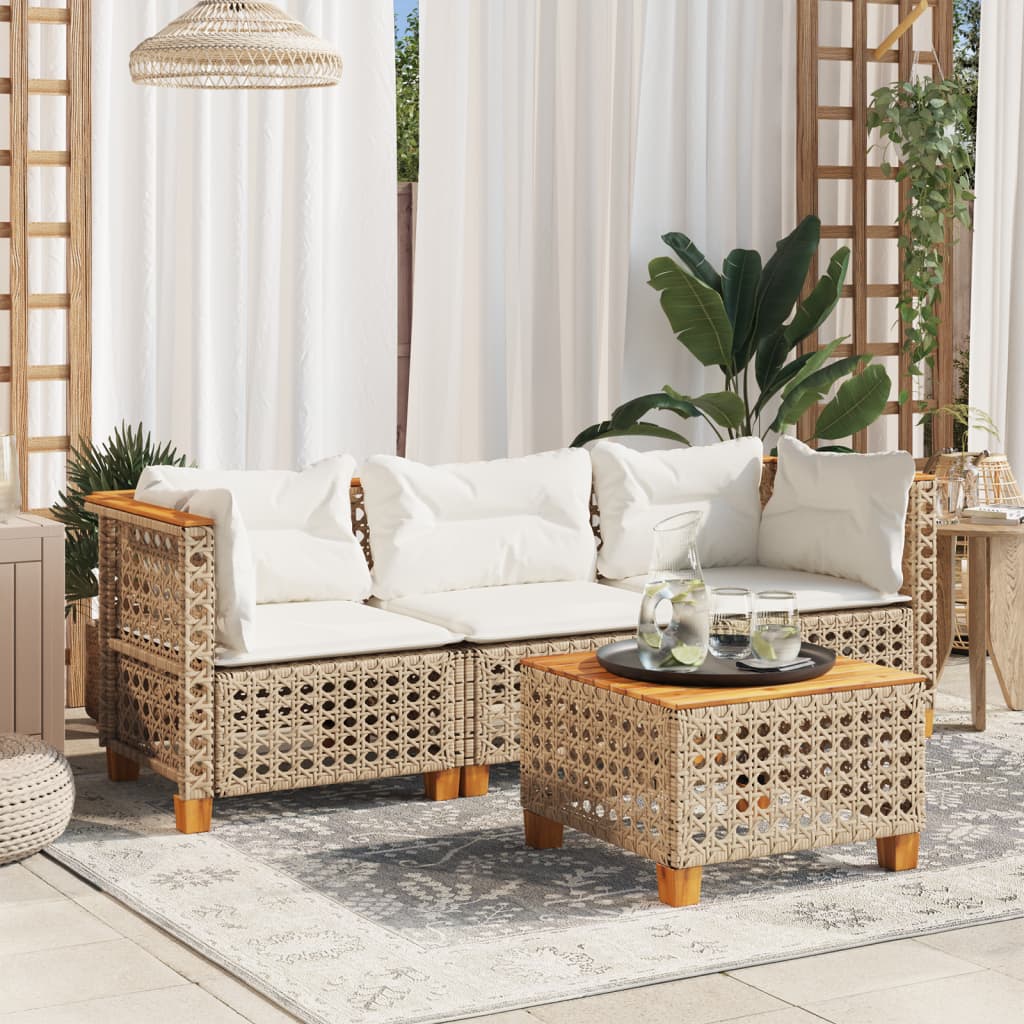 Canapé de jardin 3 places beige